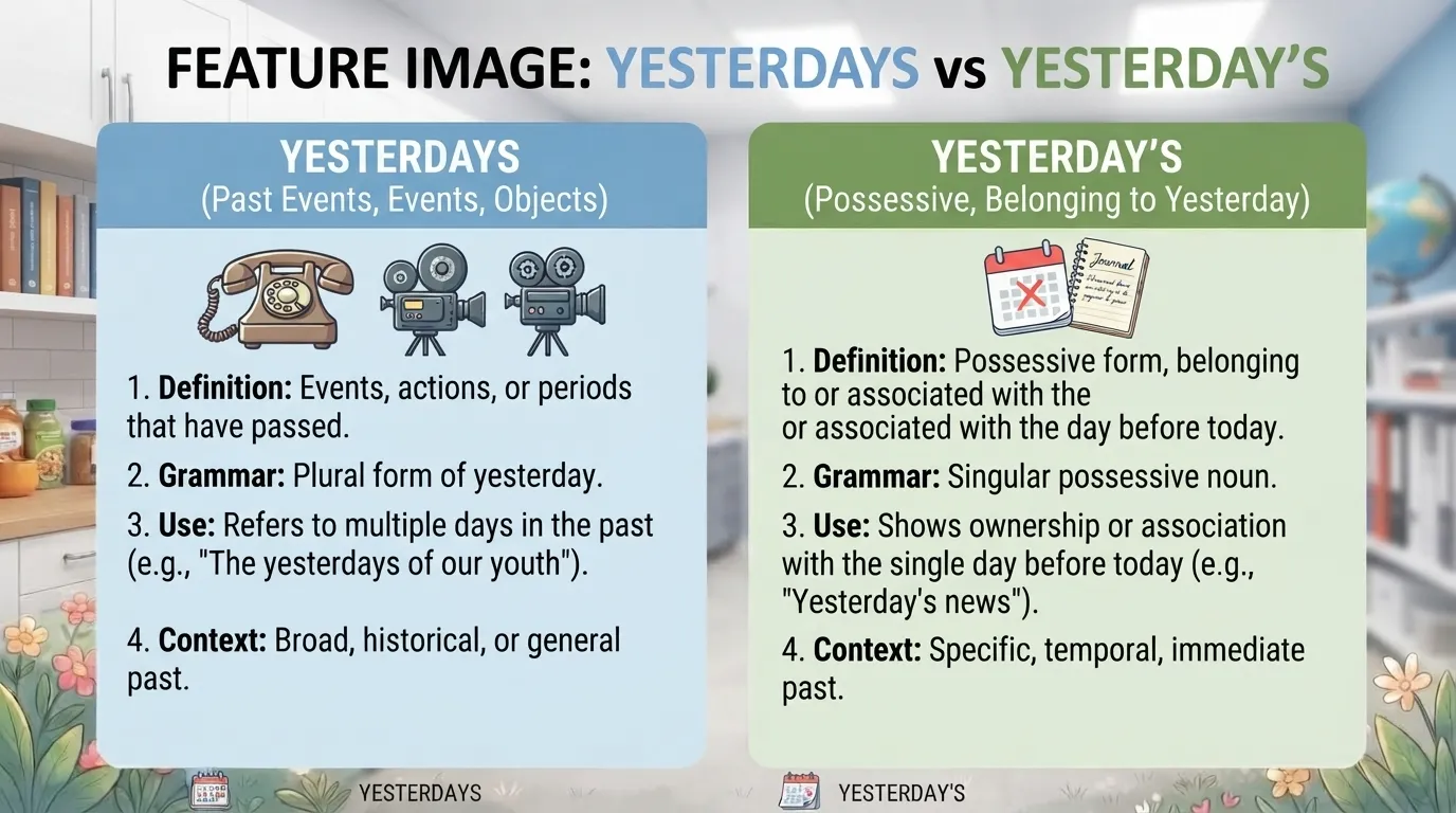 Yesterdays vs Yesterday's